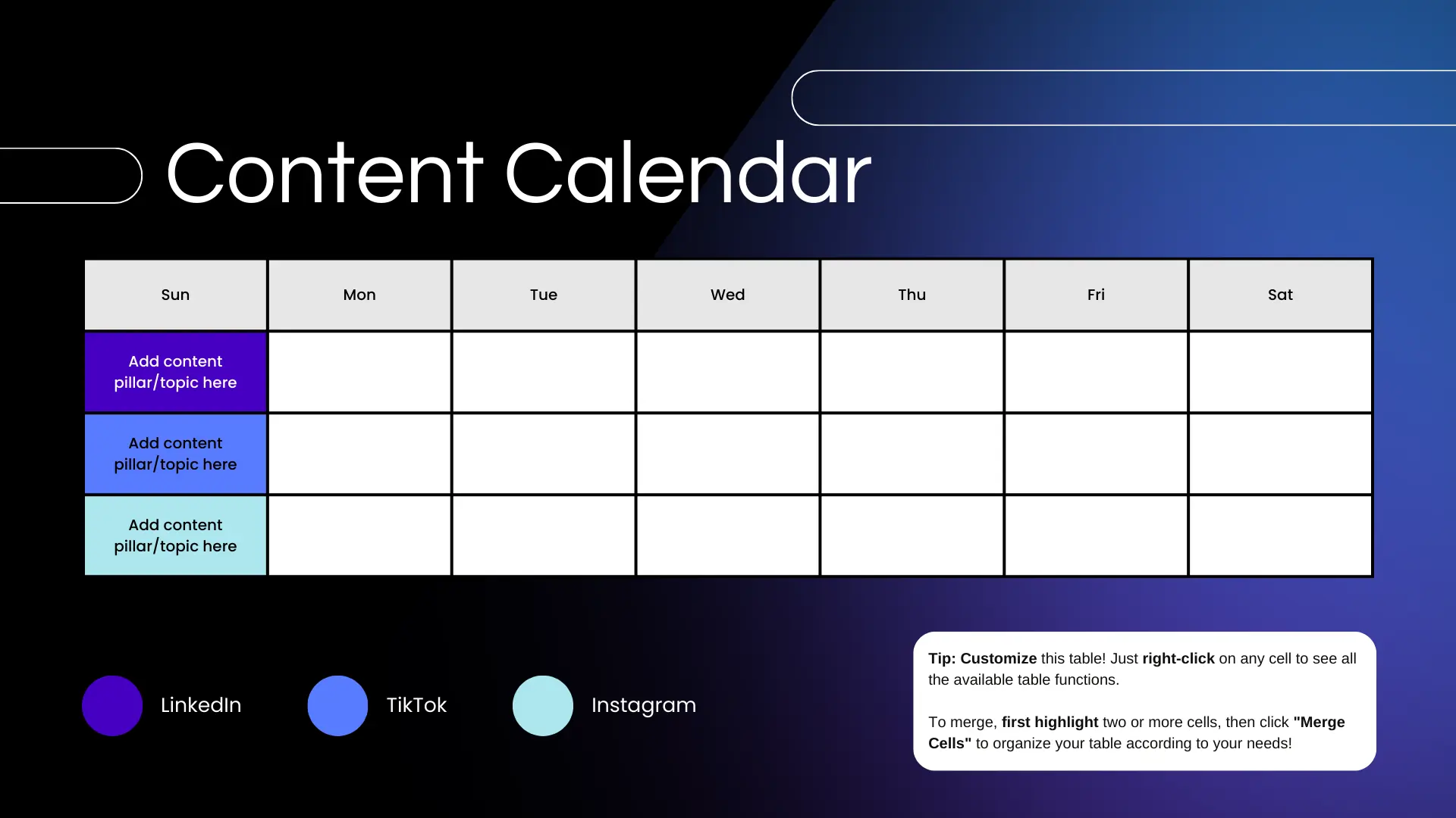 Content-Kalender Ariserta Social Media